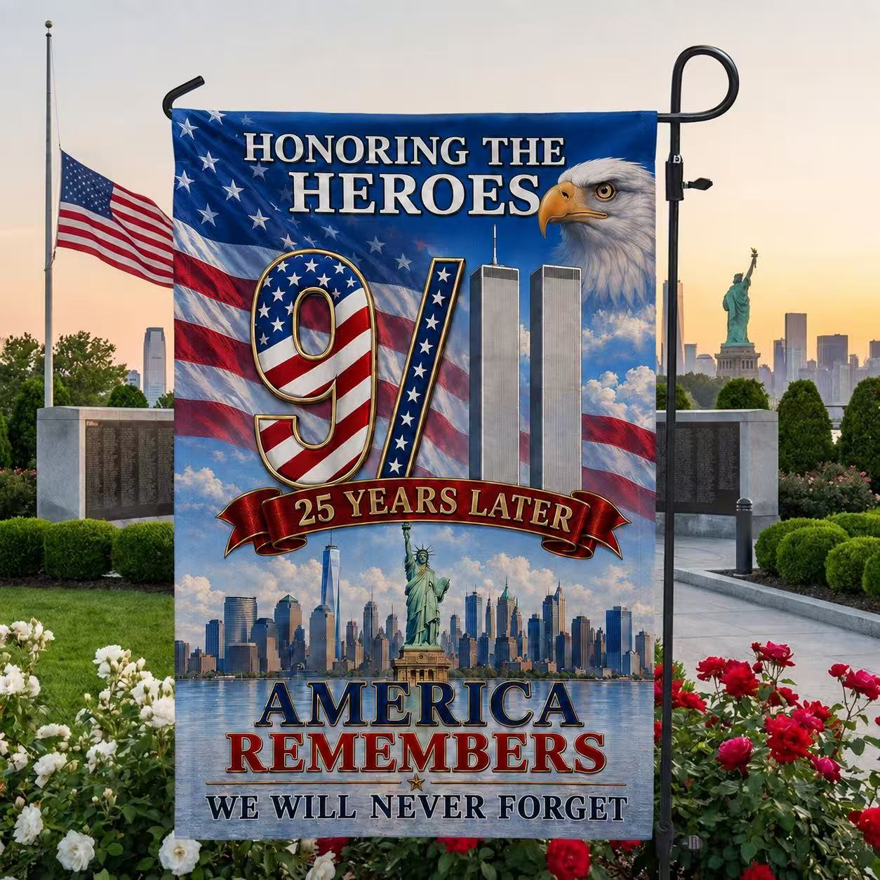 America Will Never Forget – 9/11 25th Anniversary Tribute Flag