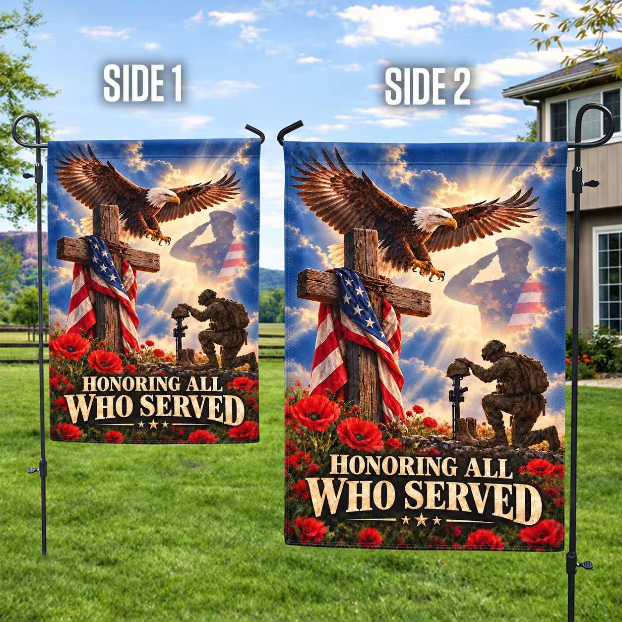 Veterans Day Flag, Honoring All Who Served Veteran Tribute Flag