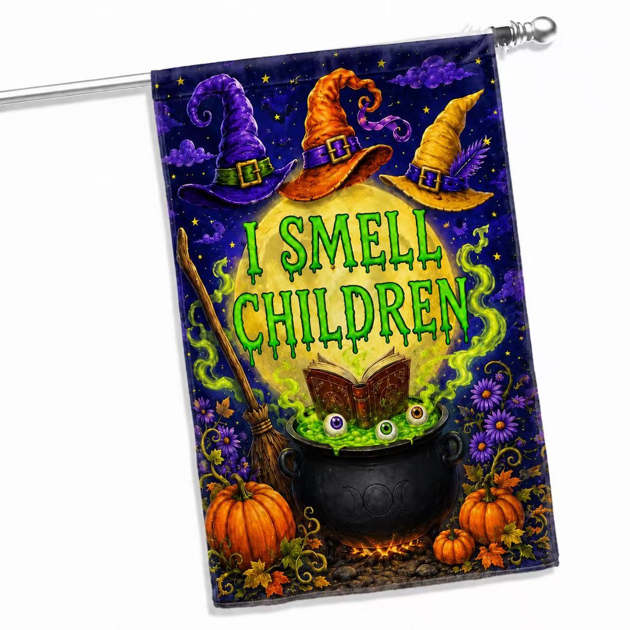 Spooky Witch’s Brew I Smell Children Halloween House Flag