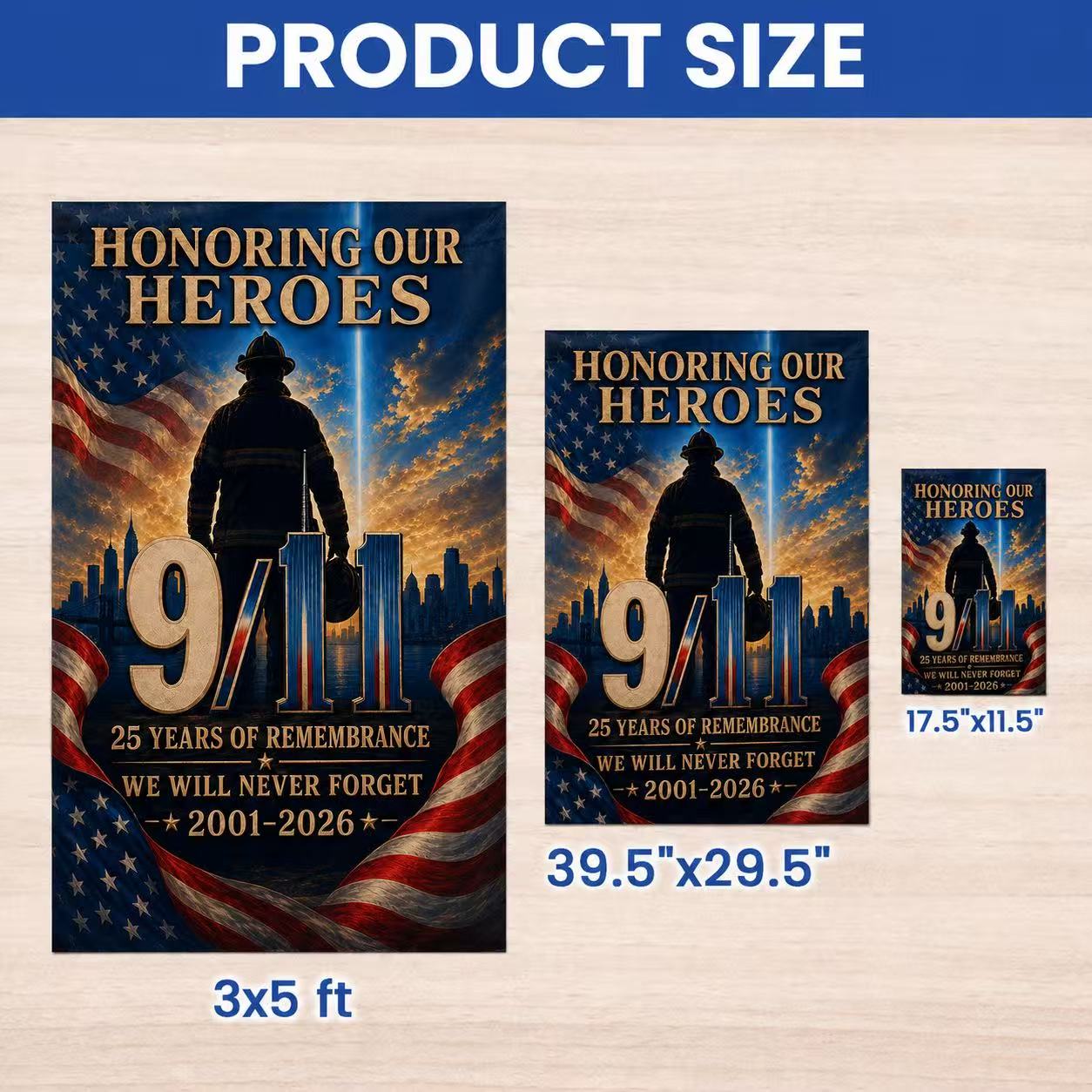 Honoring Our Heroes – 9/11 25th Anniversary Firefighter Memorial Flag