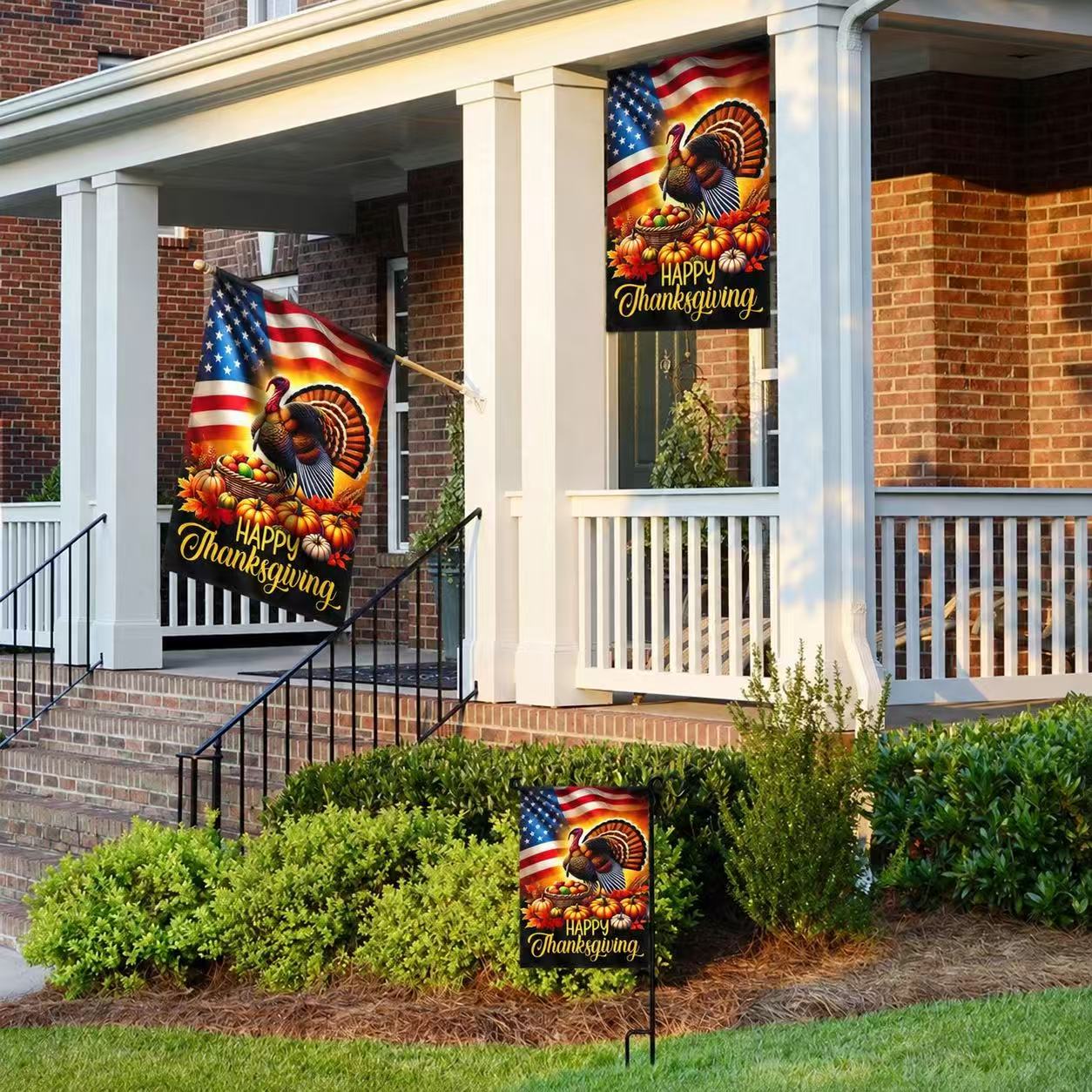 Thanksgiving Turkey American Flag