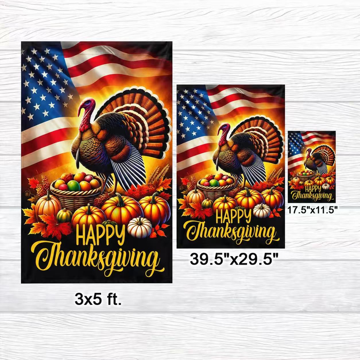 Thanksgiving Turkey American Flag