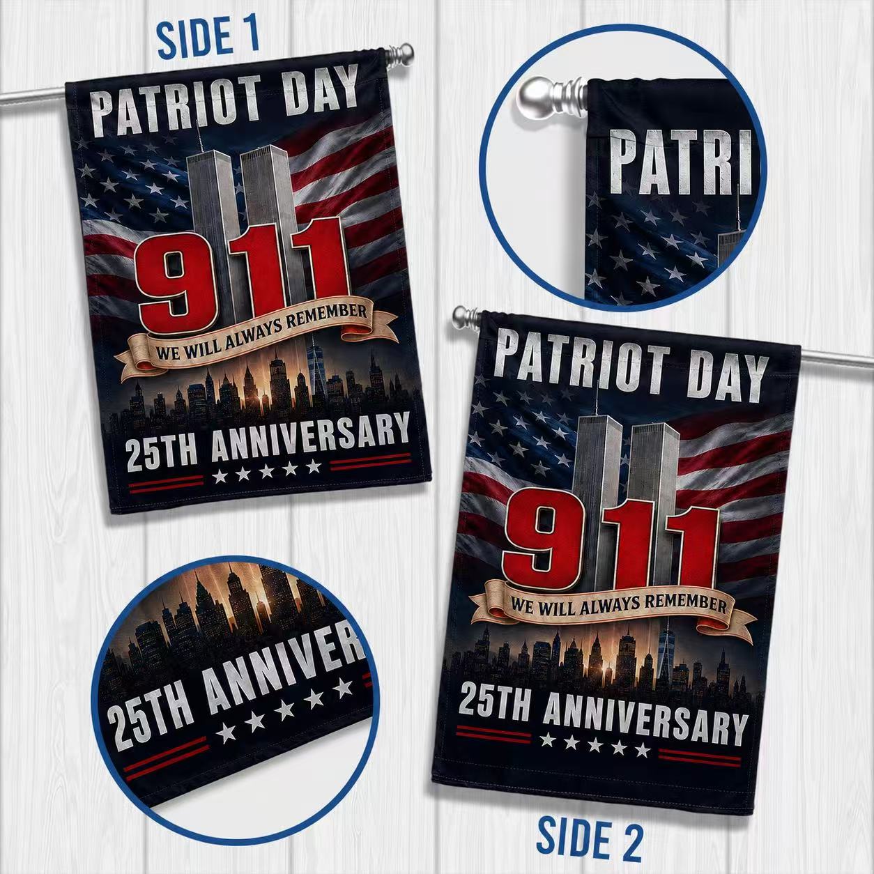 Patriot Day – We Will Always Remember 9/11 25th Anniversary Flag