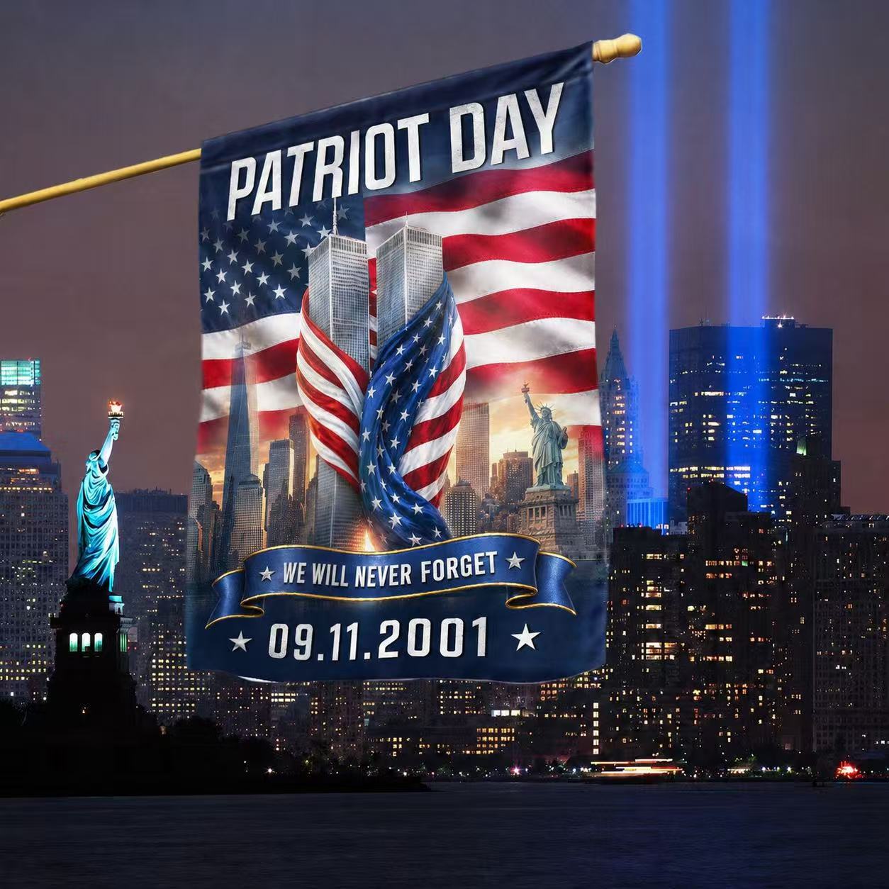 911 Rememberance Flag We Will Never Forget Memorial 911 Patriot Day
