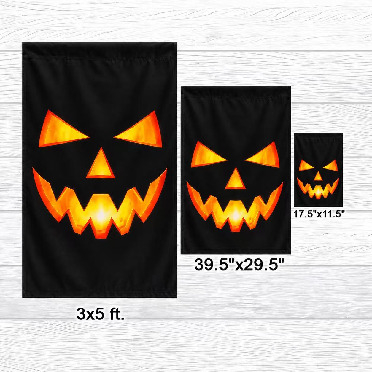 Spooky Jack O’ Lantern Face Halloween Garden Flag