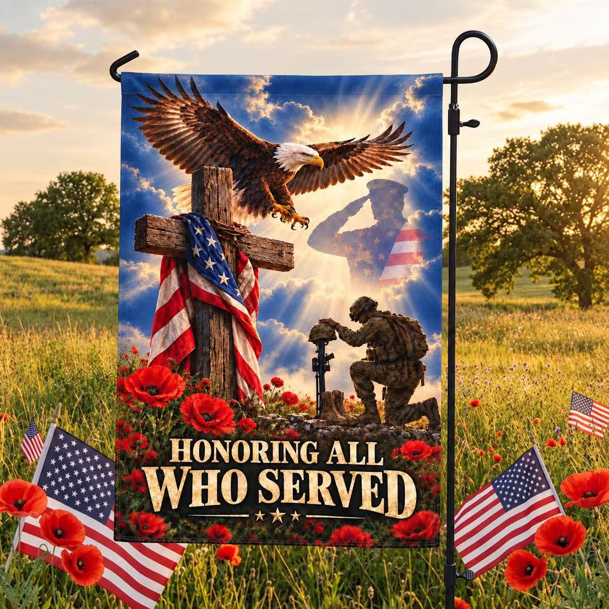 Veterans Day Flag, Honoring All Who Served Veteran Tribute Flag