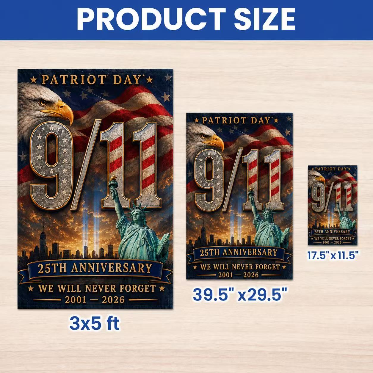 Patriot Day 9/11 25th Anniversary Memorial Flag