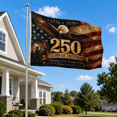 America 250 Years of Freedom Eagle Flag – 1776–2026 Patriotic Vintage USA Flag