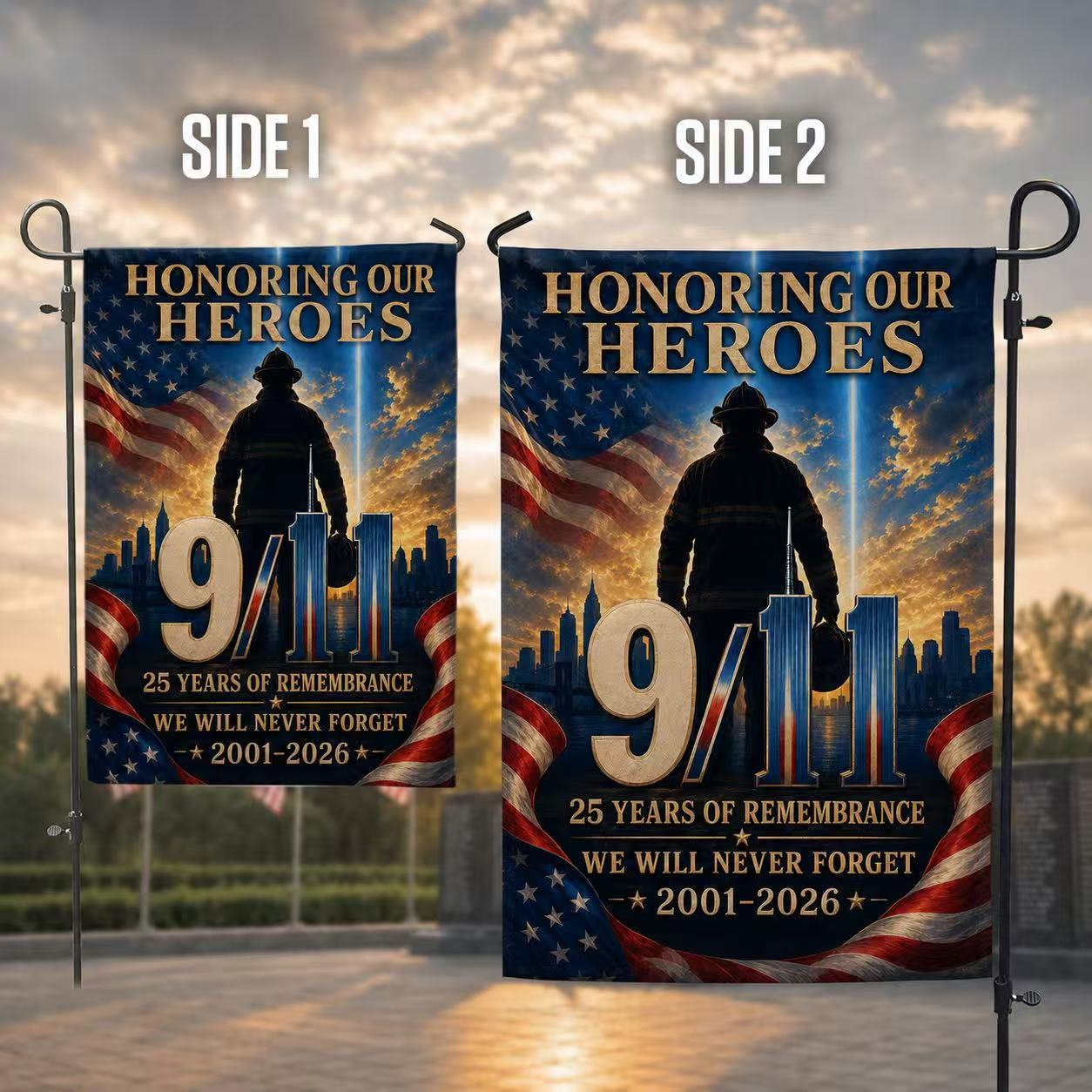 Honoring Our Heroes – 9/11 25th Anniversary Firefighter Memorial Flag
