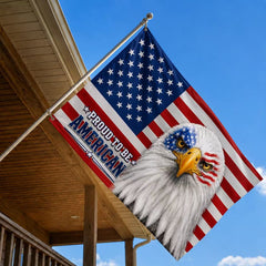 Patriotic Flag, Bald Eagle Proud to Be American Grommet Flag