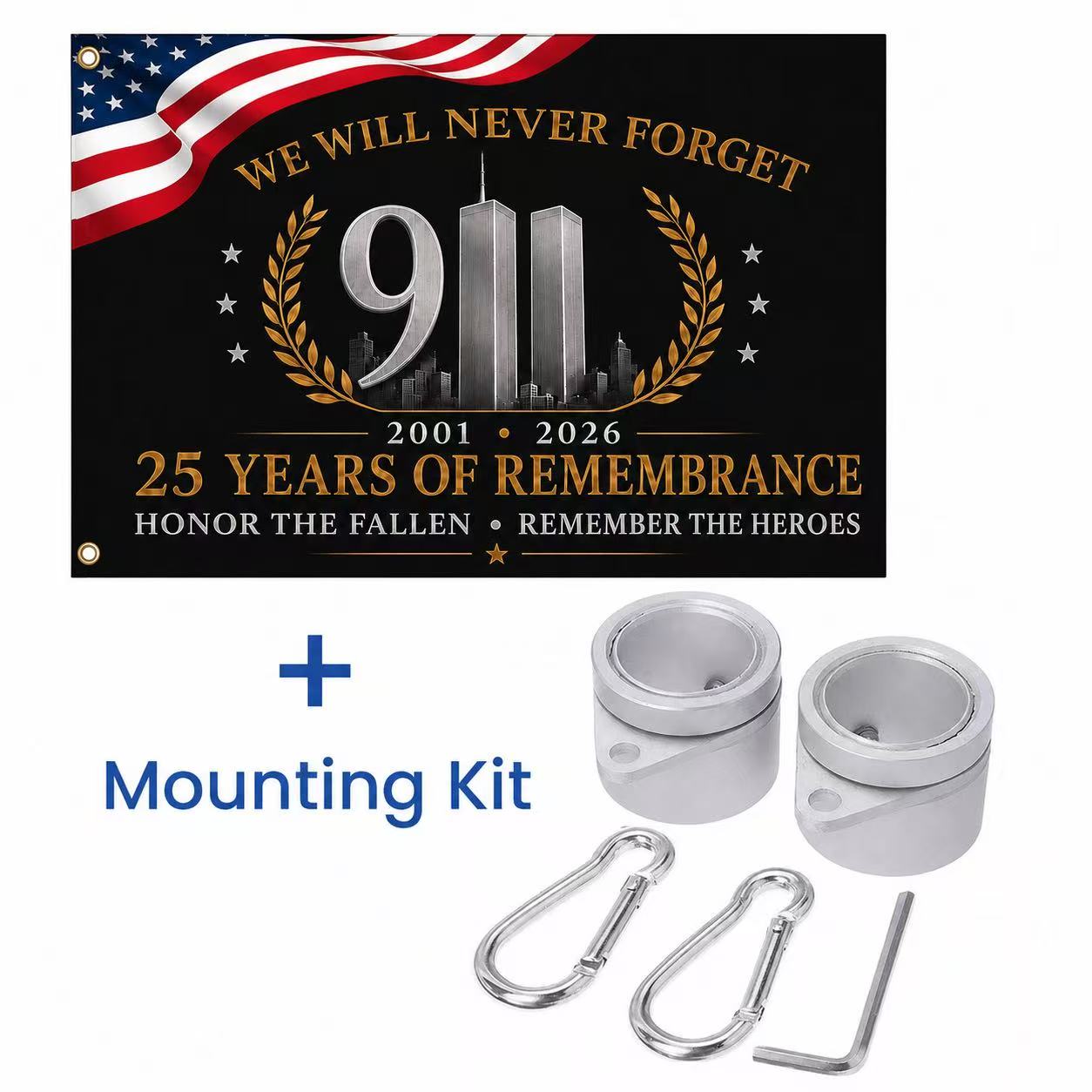 9/11 25 Years of Remembrance Memorial Flag