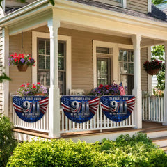 9/11 25 Years Later Never Forget Memorial Half Circle Fan Flag