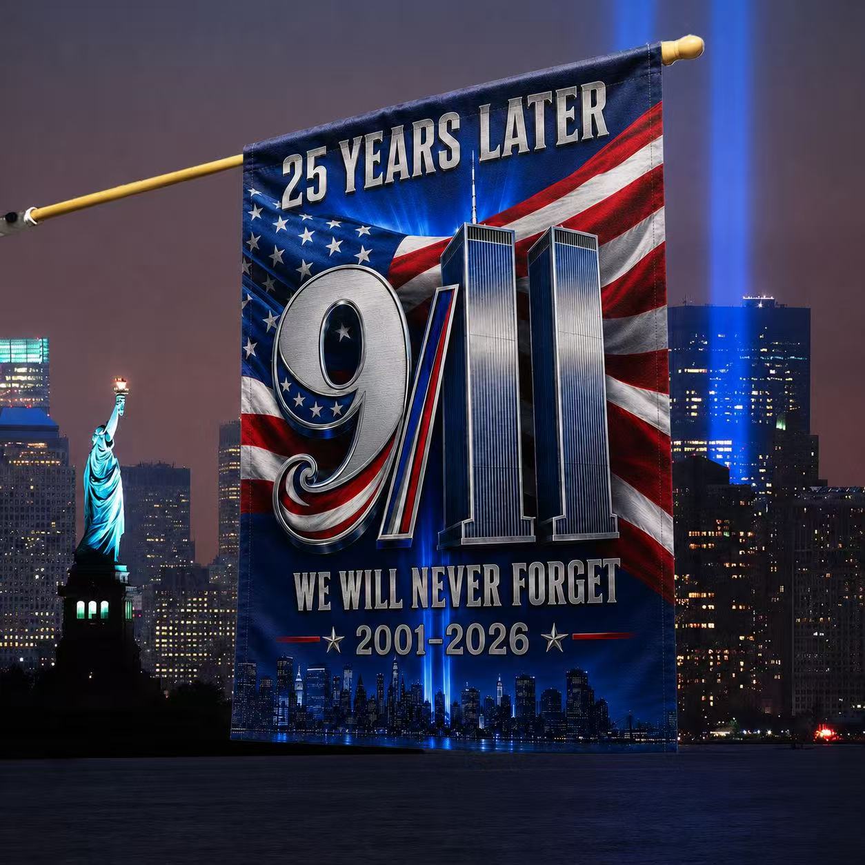 Never Forgotten – 9/11 25th Anniversary Tribute Flag