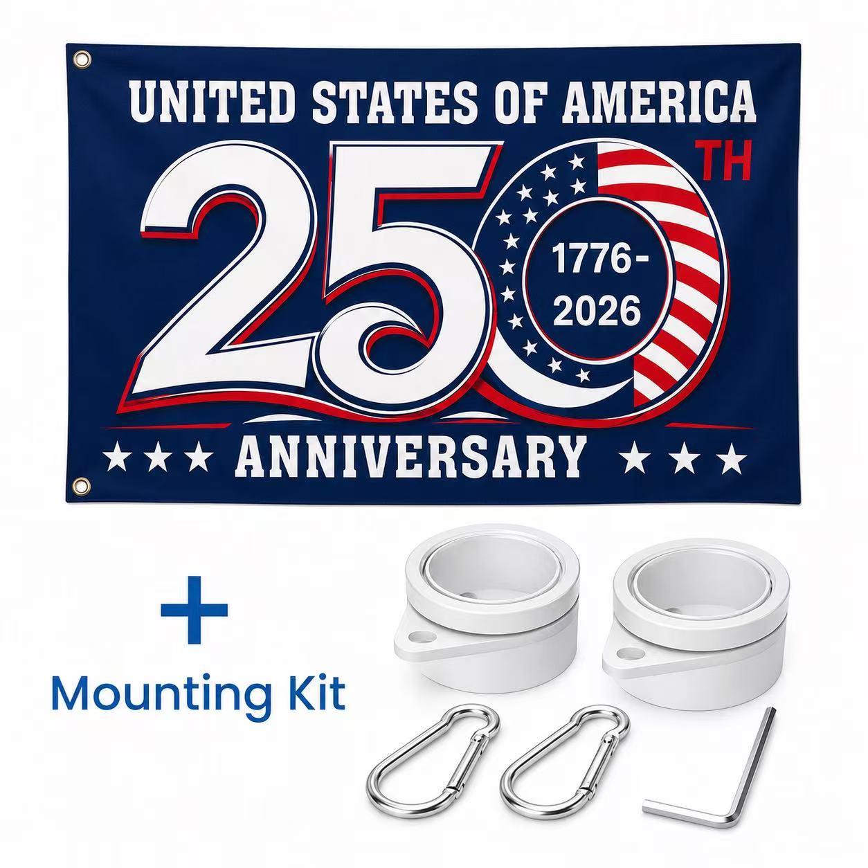 1776 2026 America 250th Anniversary Grommet Flag