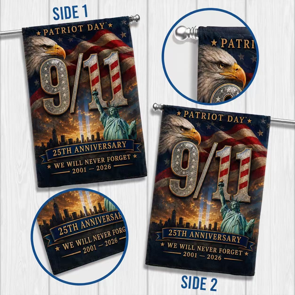 Patriot Day 9/11 25th Anniversary Memorial Flag